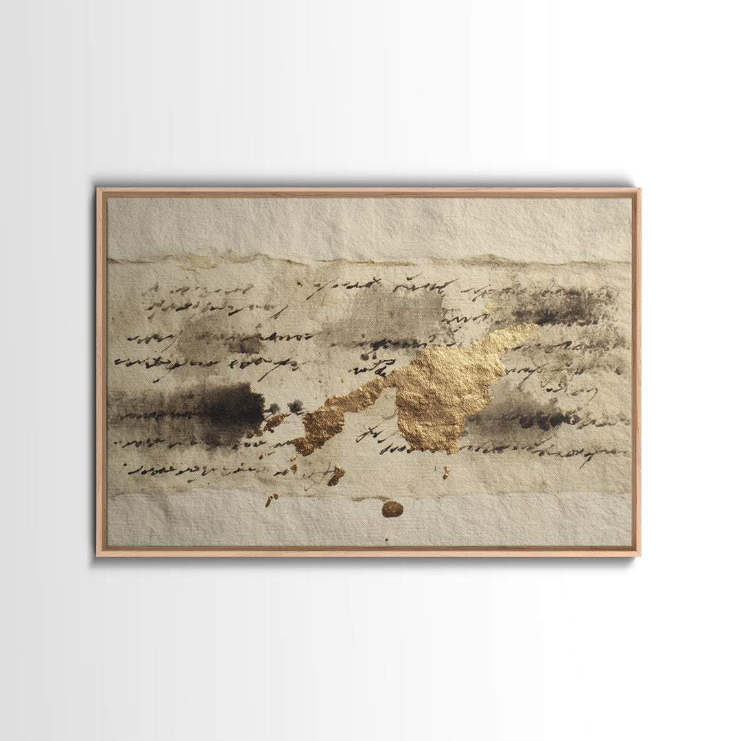 Abstract Prayer Flag of Brush Marks Framed Canvas Print, Calligraphy Art, Minimalist Decor, Living Room Decor, Fine Art, Script, CAL-3x2-99