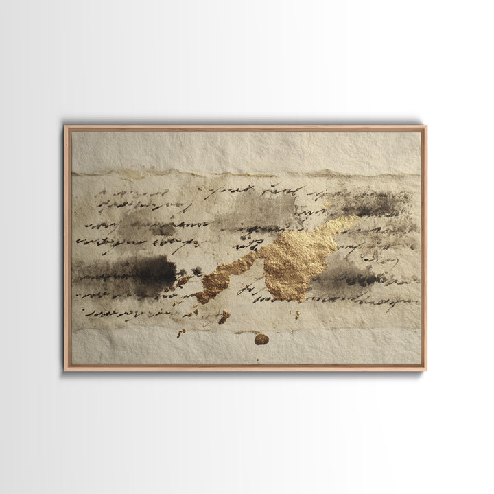 Abstract Prayer Flag of Brush Marks Framed Canvas Print, Calligraphy Art, Minimalist Decor, Living Room Decor, Fine Art, Script, CAL-3x2-99