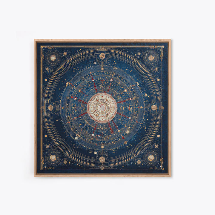 Glowing Planet with Rings and Tiny Moons Canvas Print, Celestial Art, Colorful Wall Art, Living Room Decor, Oil Painting, CEL-1x1-30