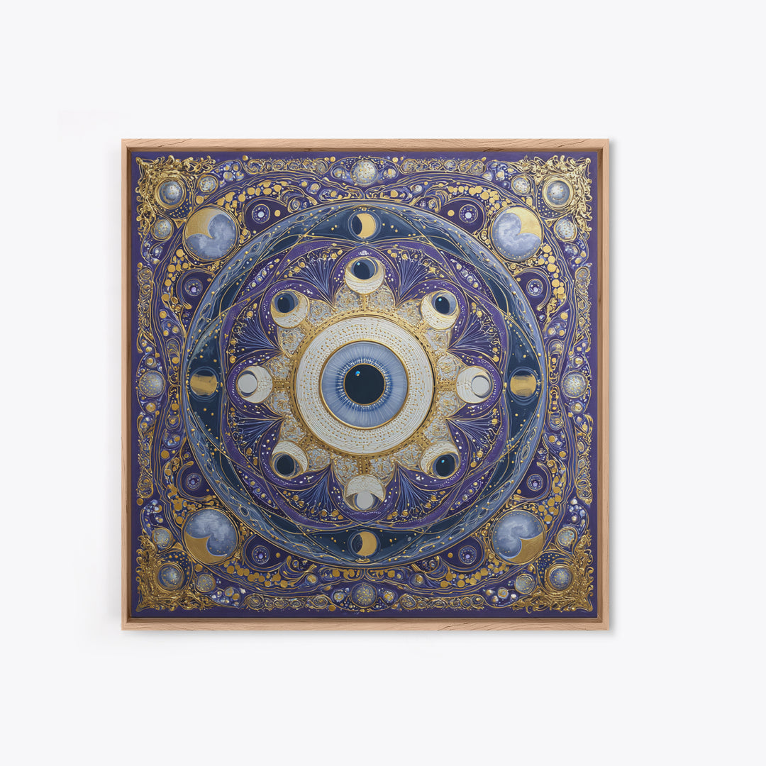Mystic Eye Surrounded by Moons and Constellations Canvas Print, Celestial Art, Luxury Decor, Living Room Decor, Celestial, CEL-1x1-40