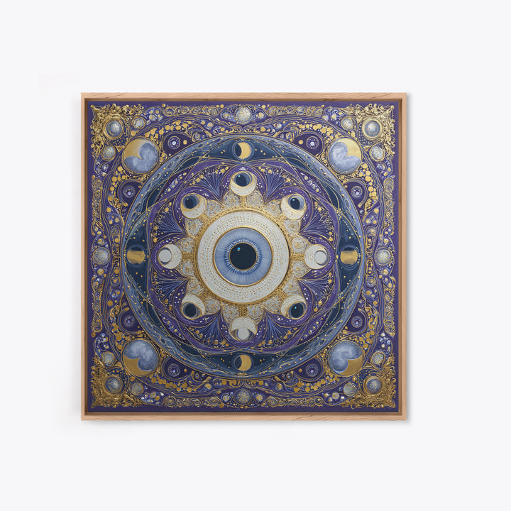 Mystic Eye Surrounded by Moons and Constellations Canvas Print, Celestial Art, Luxury Decor, Living Room Decor, Celestial, CEL-1x1-40