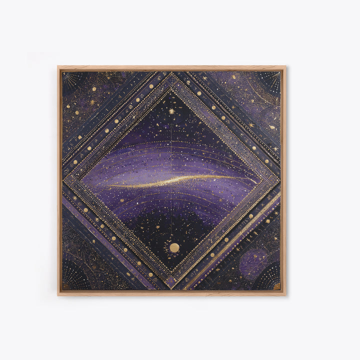 Dreamlike Comet Crossing a Violet Sky Canvas Print, Celestial Art, Whimsical Art, Living Room Decor, Fine Art, Celestial, CEL-1x1-60