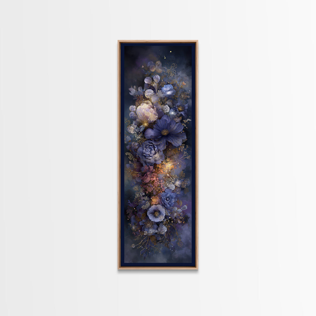 Planetary Botanical Wreath Canvas Print, Celestial Art, Downloadable Prints, Living Room Decor, Watercolor Art, Celestial, CEL-1x3-2