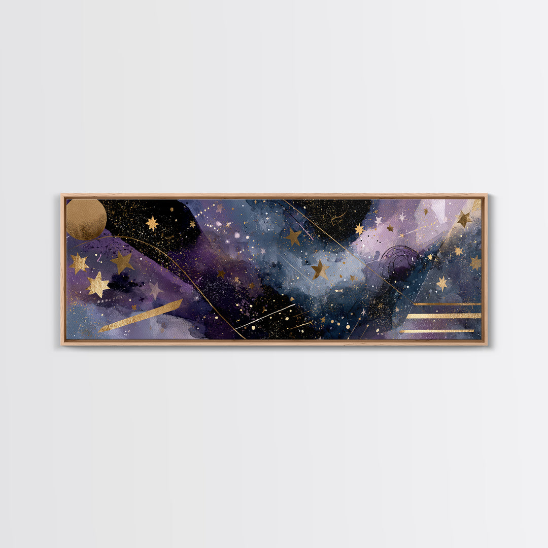 Astronaut Helmet Reflecting a Field of Stars Framed Canvas Print, Celestial Art, Animal Prints, Living Room Decor, Celestial, CEL-3x1-7