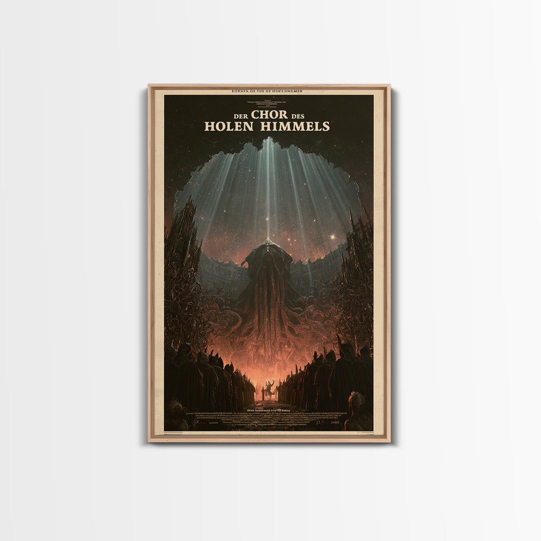 The Choir Of The Hollow Sky, German Language Horror Movie Poster, 1960s Horror Art, Cult Horror Poster, Framed Canvas Print