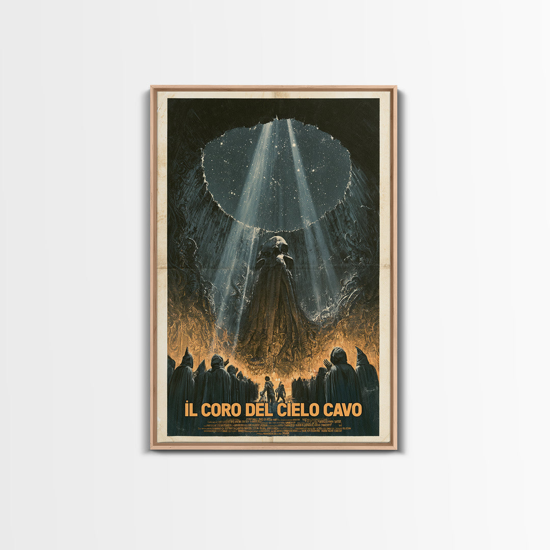 The Choir Of The Hollow Sky, Italian Language Horror Movie Poster, 1970s Horror Art, Eldritch Cinema Wall Art, Framed Canvas Print