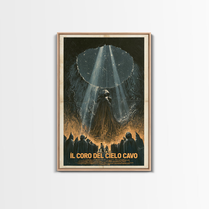 The Choir Of The Hollow Sky, Italian Language Horror Movie Poster, 1970s Horror Art, Eldritch Cinema Wall Art, Framed Canvas Print