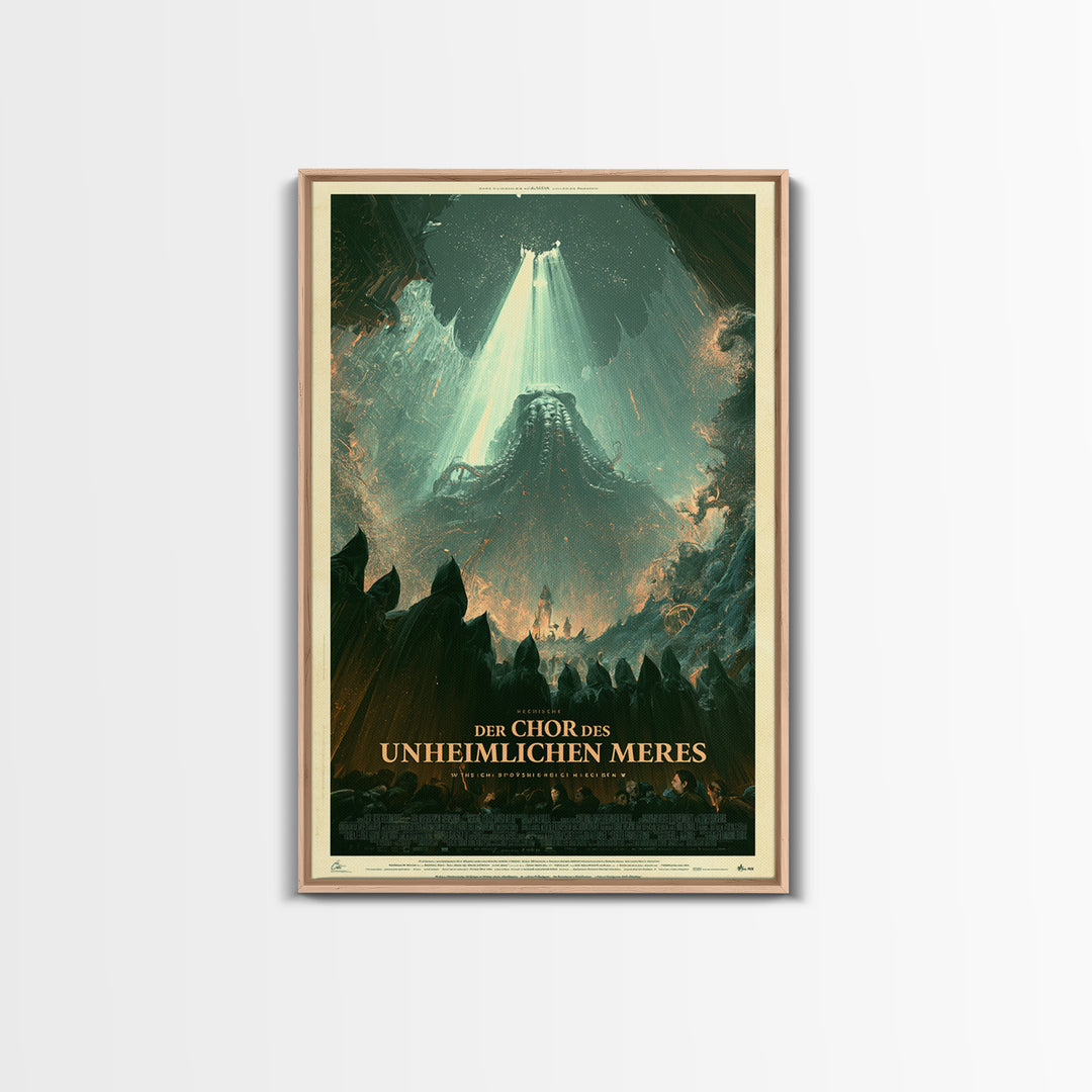 The Choir Of The Eldritch Sea, German Language Horror Movie Poster, 1960s Horror Art, Eldritch Cinema Wall Art, Framed Canvas Print