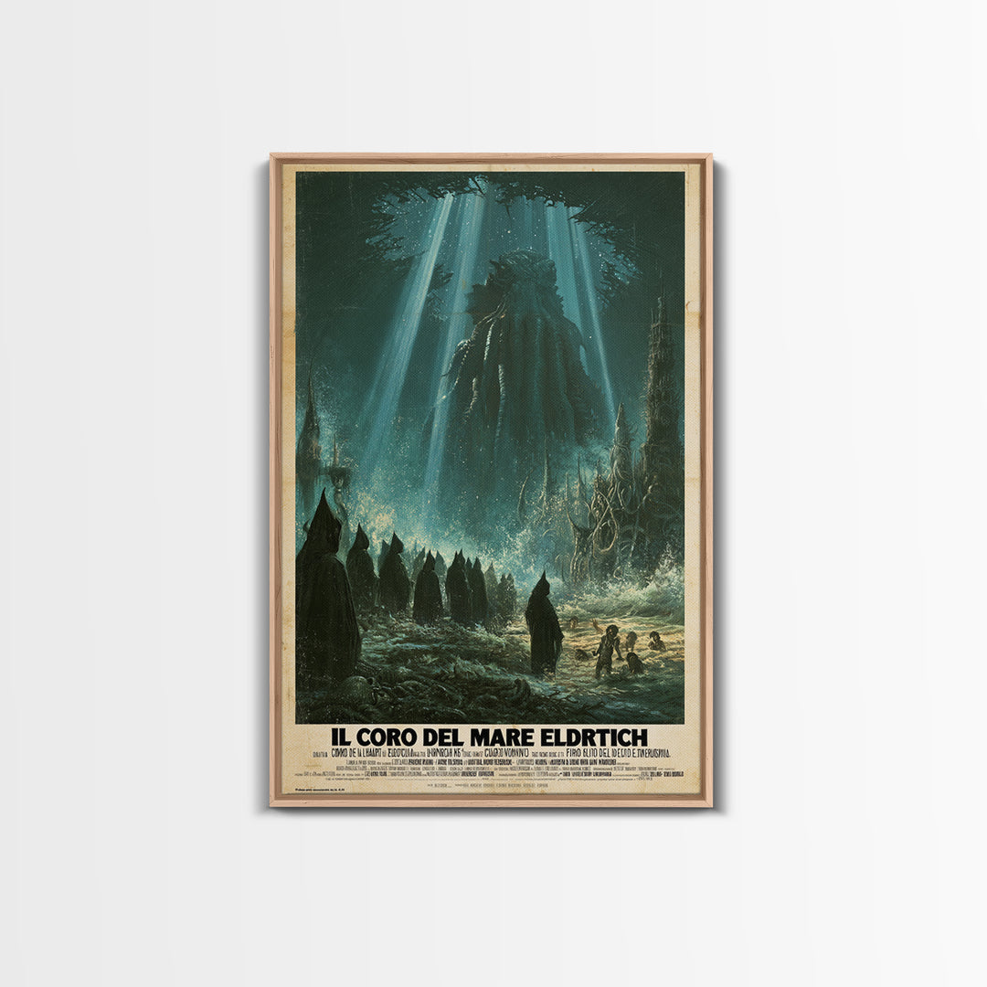 The Choir Of The Eldritch Sea, Italian Language Horror Movie Poster, 1970s Horror Art, Cult Horror Poster, Framed Canvas Print