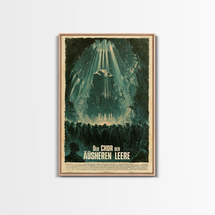 The Choir Of The Outer Void, German Language Horror Movie Poster, 1960s Horror Art, Lovecraftian Horror Poster, Framed Canvas Print