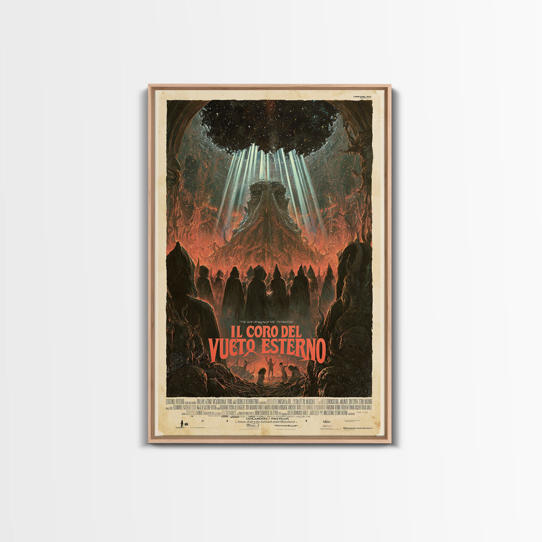The Choir Of The Outer Void, Italian Language Horror Movie Poster, 1970s Horror Art, Lovecraftian Horror Poster, Framed Canvas Print