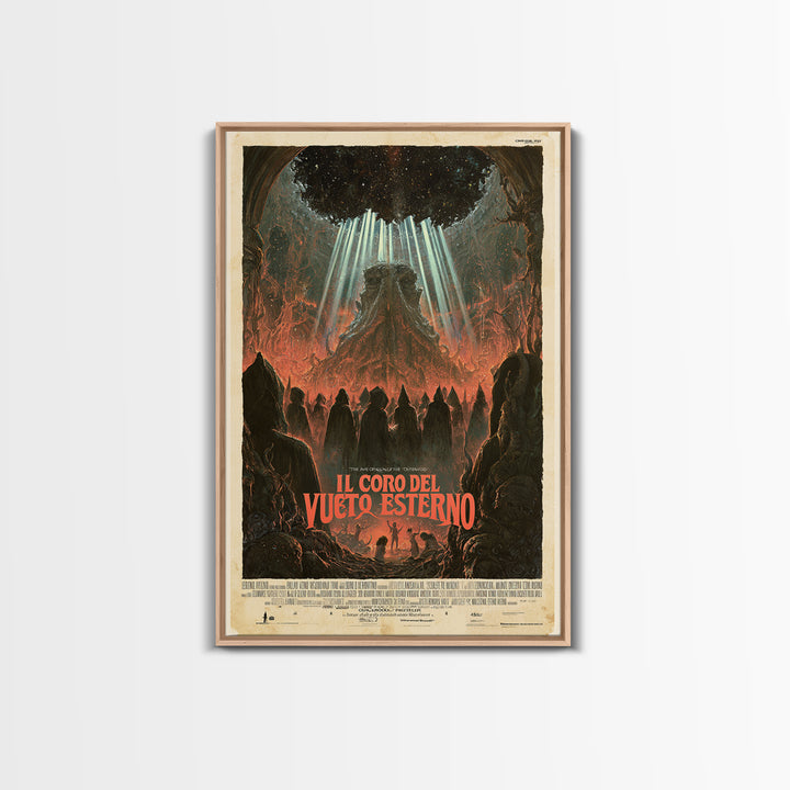 The Choir Of The Outer Void, Italian Language Horror Movie Poster, 1970s Horror Art, Lovecraftian Horror Poster, Framed Canvas Print