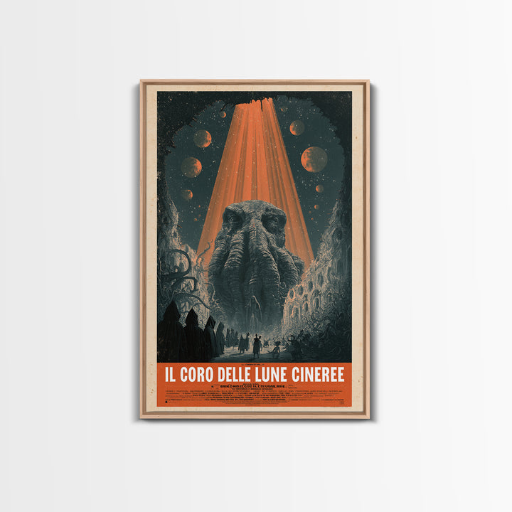 The Choir Of Ashen Moons, Italian Language Horror Movie Poster, 1970s Horror Art, Eldritch Cinema Wall Art, Framed Canvas Print