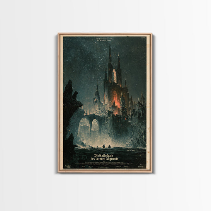 The Cathedral Of The Last Abyss, German Language Horror Movie Poster, 1960s Horror Art, Gothic Cinema Wall Art, Framed Canvas Print