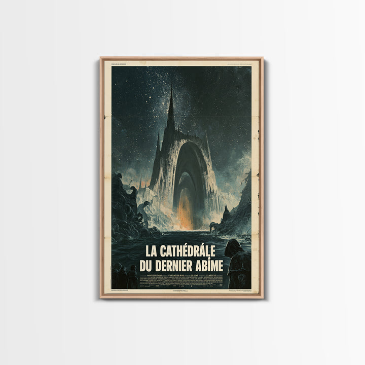 The Cathedral Of The Last Abyss, French Language Horror Movie Poster, 1960s Horror Art, Eldritch Cinema Wall Art, Framed Canvas Print