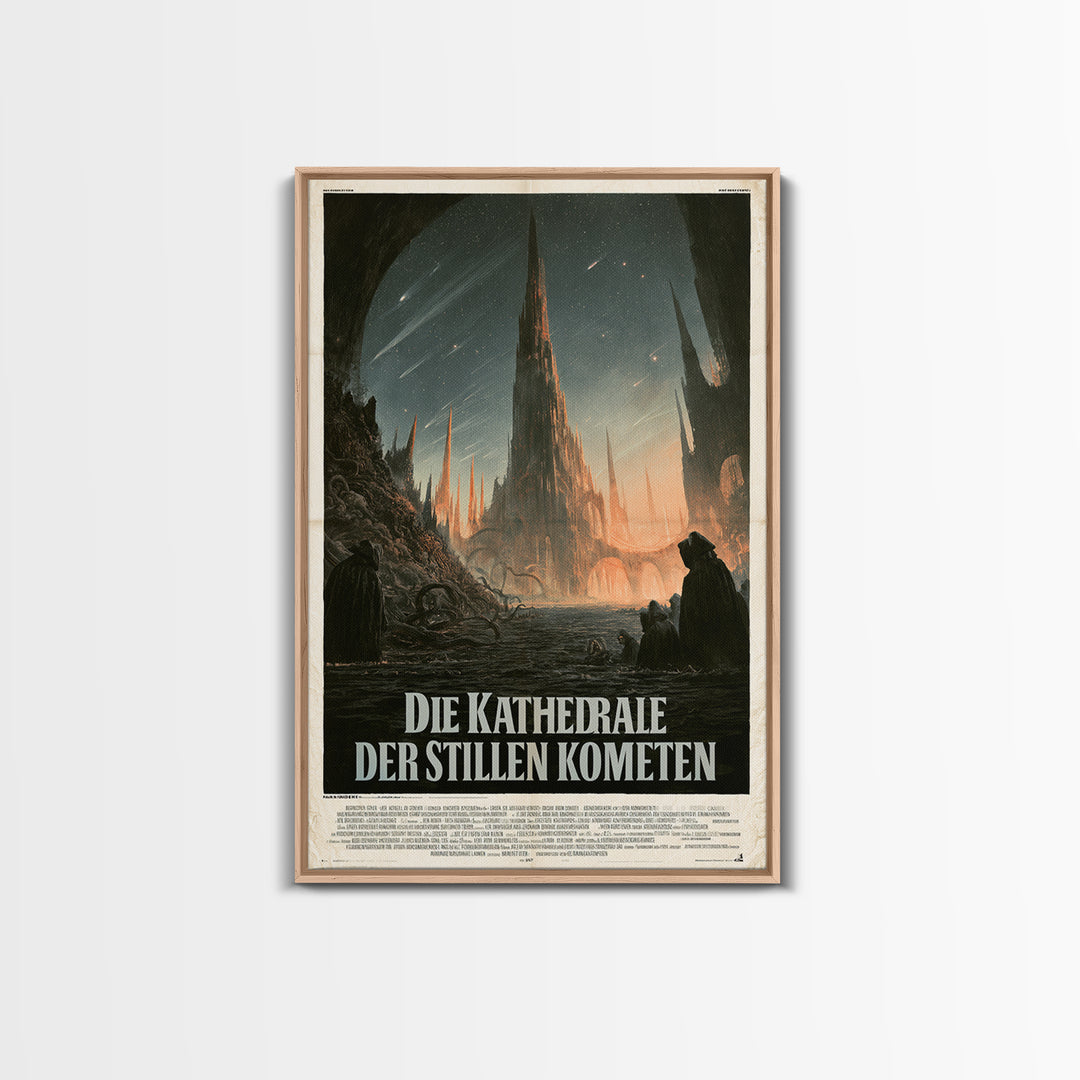 The Cathedral Of Silent Comets, German Language Horror Movie Poster, 1960s Horror Art, Retro Horror Movie Art, Canvas Print