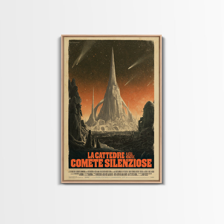 The Cathedral Of Silent Comets, Italian Language Horror Movie Poster, 1970s Horror Art, Lovecraftian Horror Poster, Framed Canvas Print