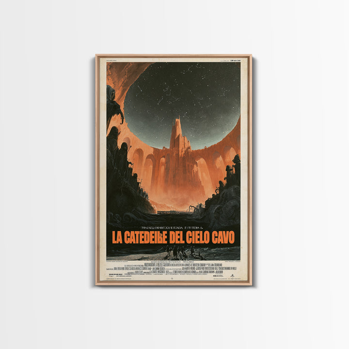 The Cathedral Of The Hollow Sky, Italian Language Horror Movie Poster, 1970s Horror Art, Eldritch Cinema Wall Art, Framed Canvas Print