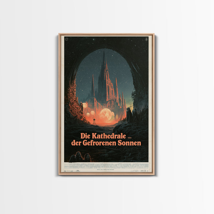 The Cathedral Of Frozen Suns, German Language Horror Movie Poster, 1960s Horror Art, Cult Horror Poster, Framed Canvas Print
