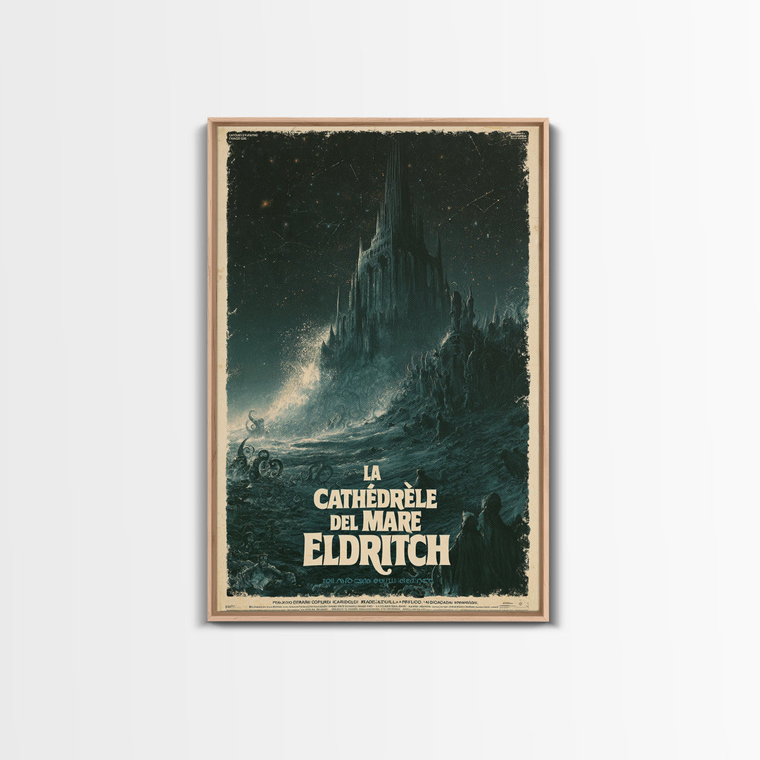 The Cathedral Of The Eldritch Sea, Italian Language Horror Movie Poster, 1970s Horror Art, Cult Horror Poster, Framed Canvas Print