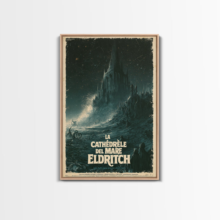 The Cathedral Of The Eldritch Sea, Italian Language Horror Movie Poster, 1970s Horror Art, Cult Horror Poster, Framed Canvas Print