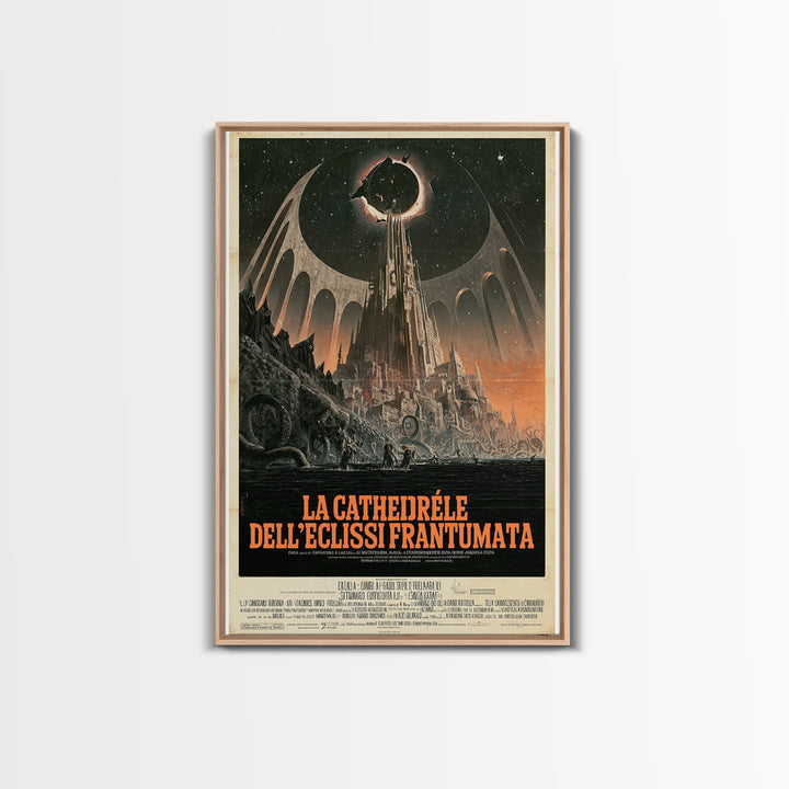 The Cathedral Of The Shattered Eclipse, Italian Language Horror Movie Poster, 1970s Horror Art, Gothic Cinema Wall Art, Framed Canvas Print