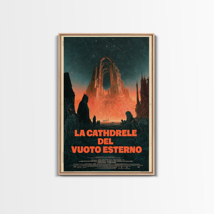 The Cathedral Of The Outer Void, Italian Language Horror Movie Poster, 1970s Horror Art, Eldritch Cinema Wall Art, Framed Canvas Print