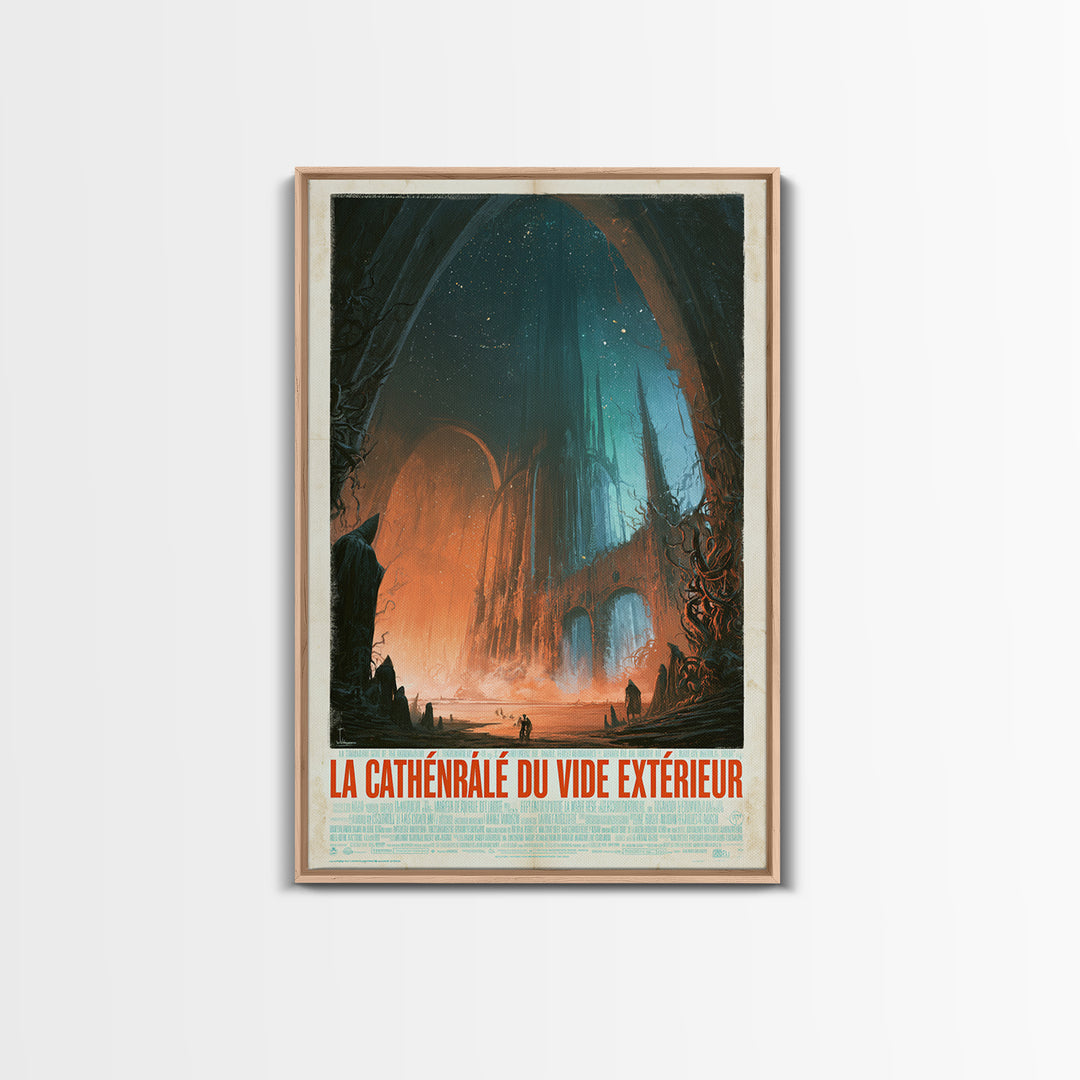 The Cathedral Of The Outer Void, French Language Horror Movie Poster, 1960s Horror Art, Lovecraftian Horror Poster, Framed Canvas Print