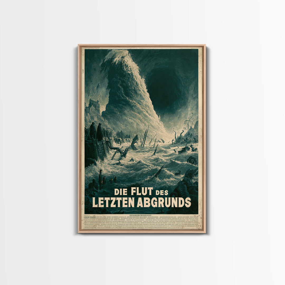 The Tide Of The Last Abyss, German Language Horror Movie Poster, 1960s Horror Art, Eldritch Cinema Wall Art, Framed Canvas Print