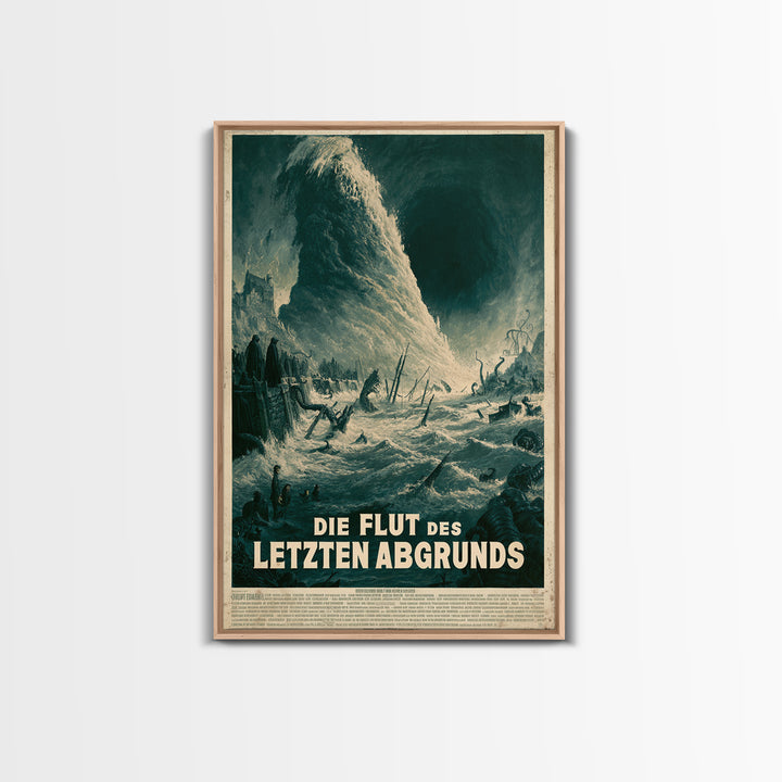 The Tide Of The Last Abyss, German Language Horror Movie Poster, 1960s Horror Art, Eldritch Cinema Wall Art, Framed Canvas Print