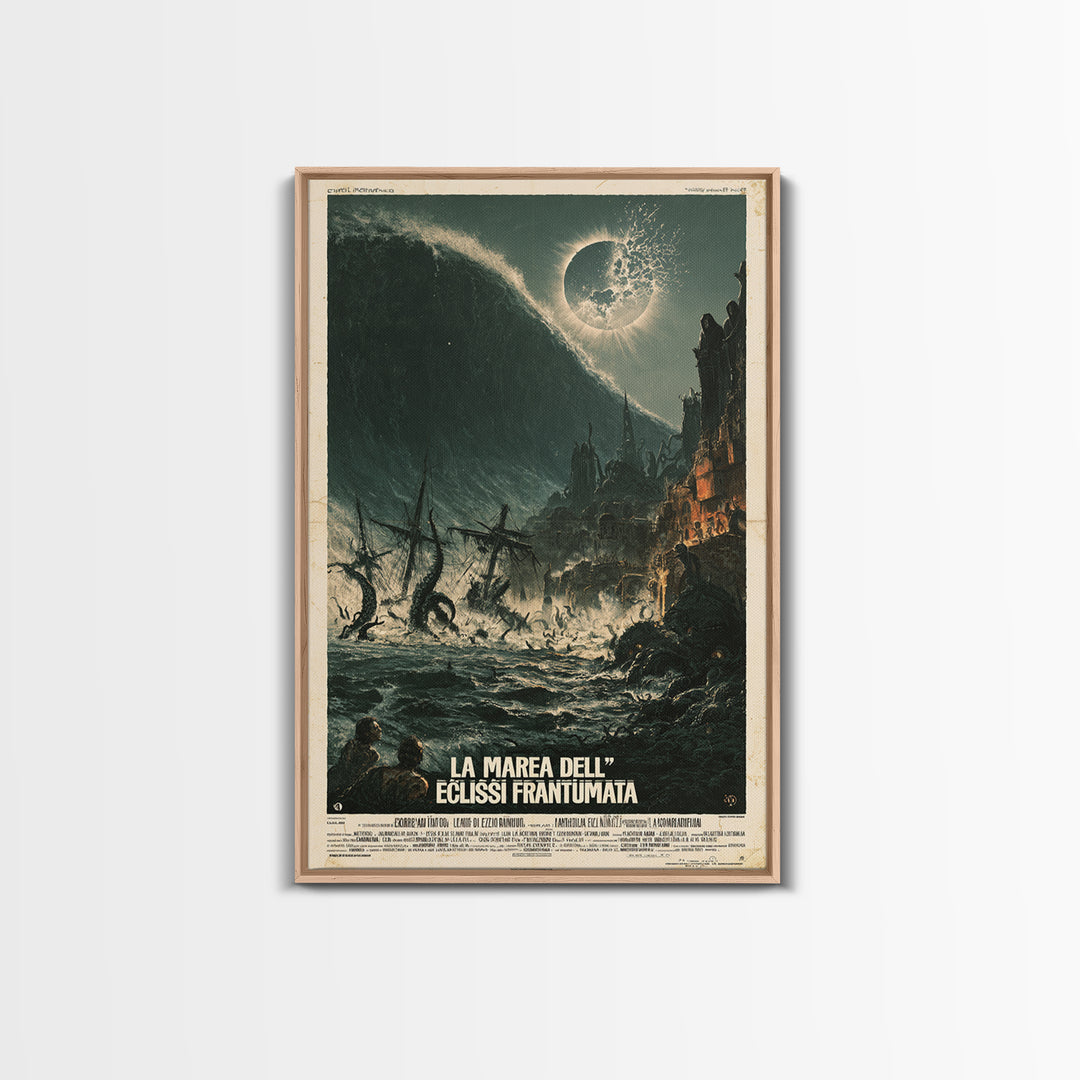 The Tide Of The Shattered Eclipse, Italian Language Horror Movie Poster, 1970s Horror Art, Cult Horror Poster, Framed Canvas Print