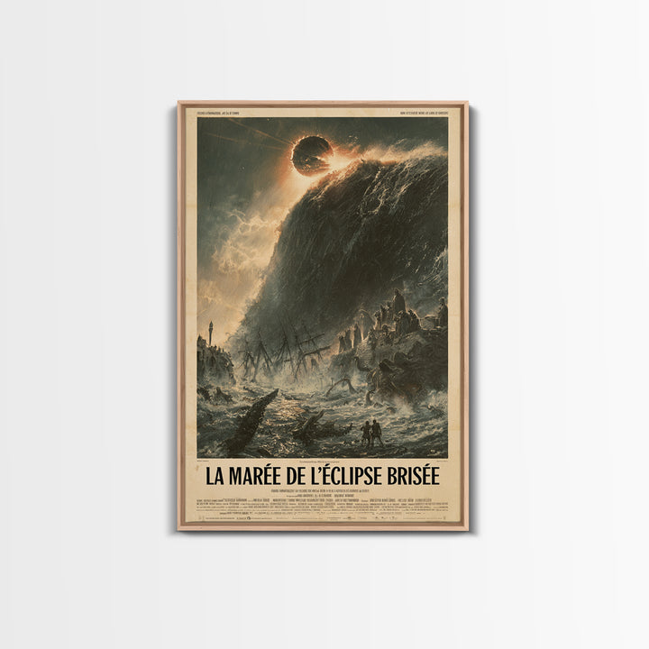 The Tide Of The Shattered Eclipse, French Language Horror Movie Poster, 1960s Horror Art, Cult Horror Poster, Framed Canvas Print