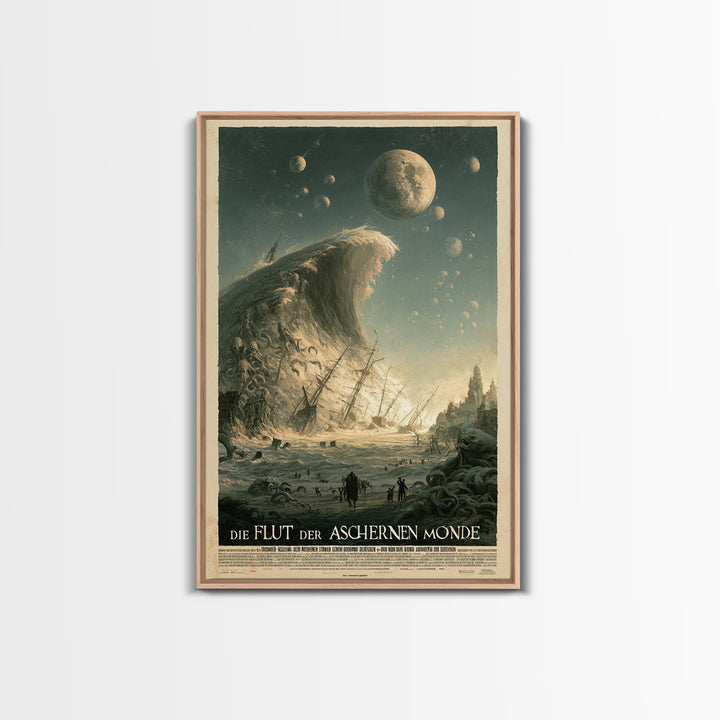 The Tide Of Ashen Moons, German Language Horror Movie Poster, 1960s Horror Art, Lovecraftian Horror Poster, Framed Canvas Print