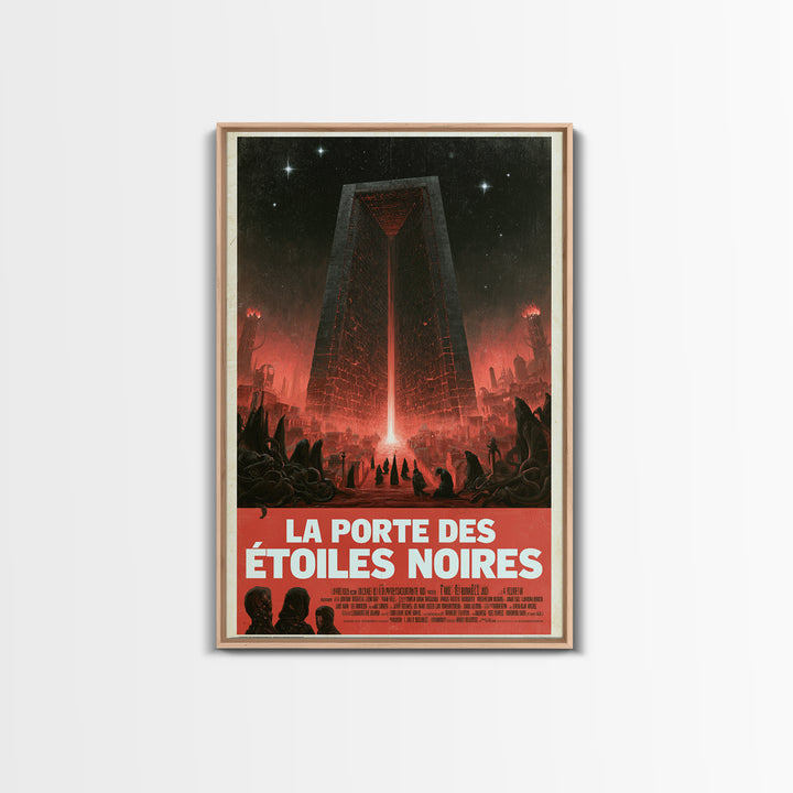 The Gate Of Black Stars, French Language Horror Movie Poster, 1960s Horror Art, Gothic Cinema Wall Art, Framed Canvas Print