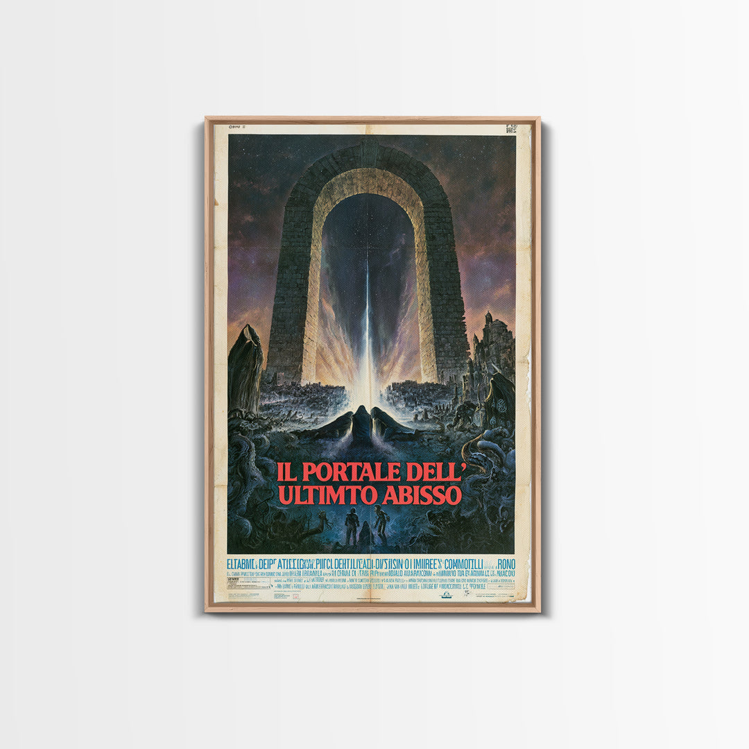 The Gate Of The Last Abyss, Italian Language Horror Movie Poster, 1970s Horror Art, Cult Horror Poster, Framed Canvas Print, Horror Wall Art