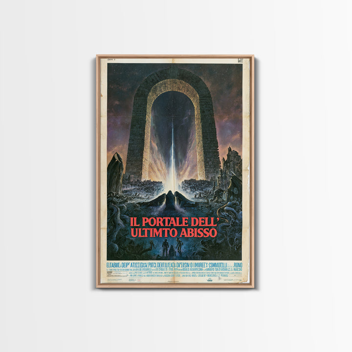 The Gate Of The Last Abyss, Italian Language Horror Movie Poster, 1970s Horror Art, Cult Horror Poster, Framed Canvas Print, Horror Wall Art