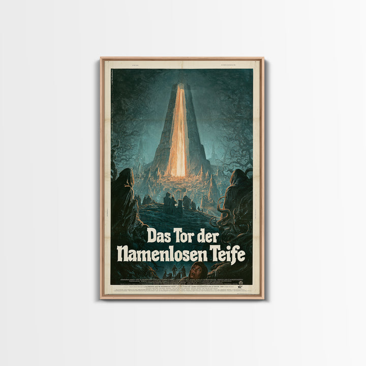 The Gate Of The Nameless Deep, German Language Horror Movie Poster, 1960s Horror Art, Classic Monster Poster, Canvas Print, Horror Wall Art
