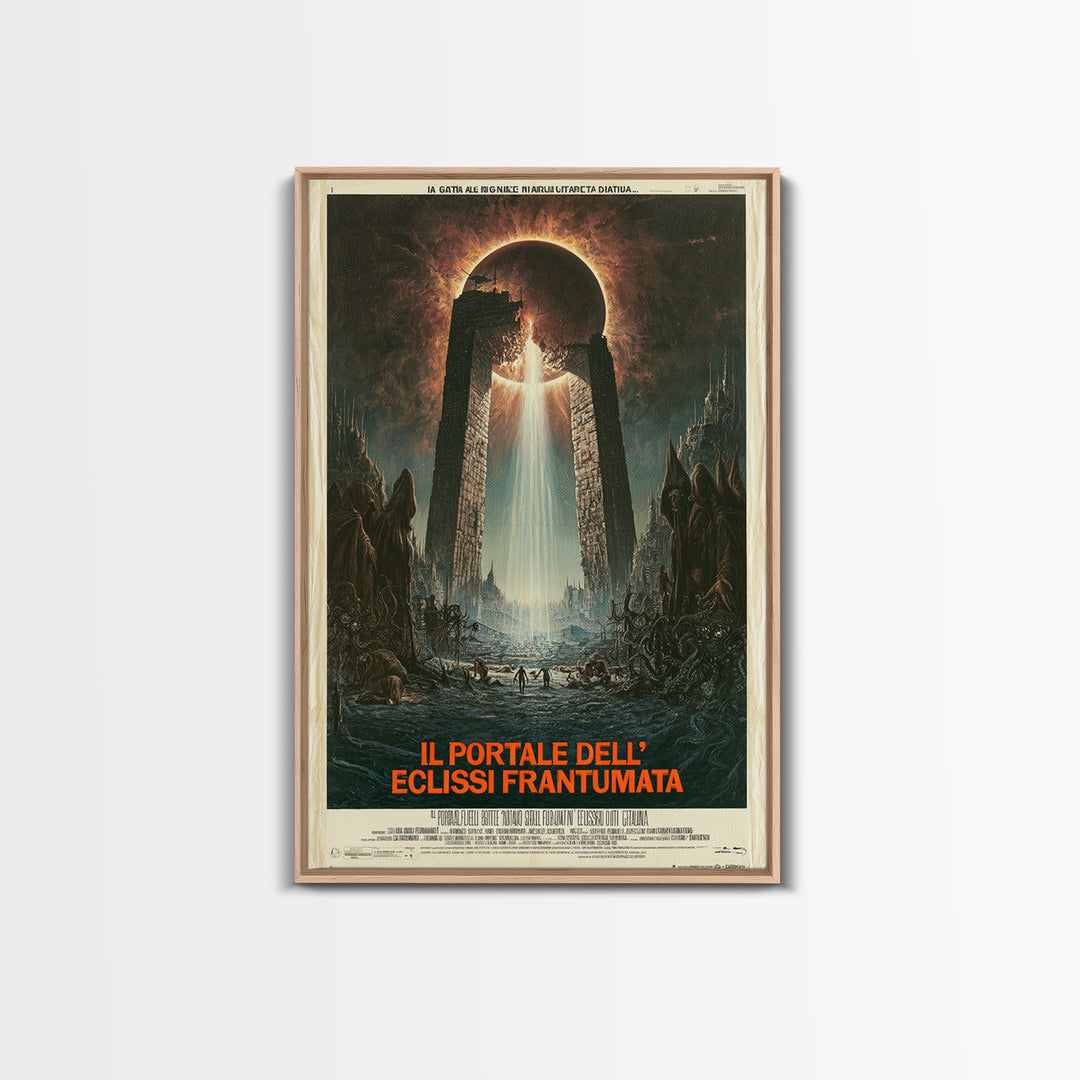 The Gate Of The Shattered Eclipse, Italian Language Horror Movie Poster, 1970s Horror Art, Retro Horror Movie Art, Canvas Print