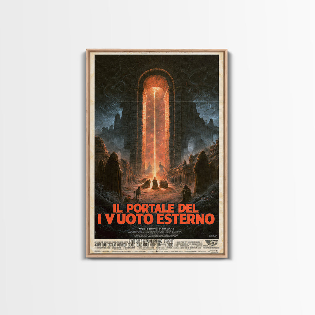 The Gate Of The Outer Void, Italian Language Horror Movie Poster, 1970s Horror Art, Eldritch Cinema Wall Art, Framed Canvas Print