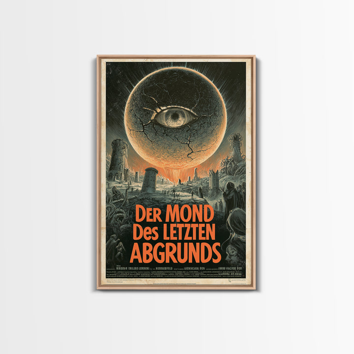 The Moon Of The Last Abyss, German Language Horror Movie Poster, 1960s Horror Art, Eldritch Cinema Wall Art, Framed Canvas Print