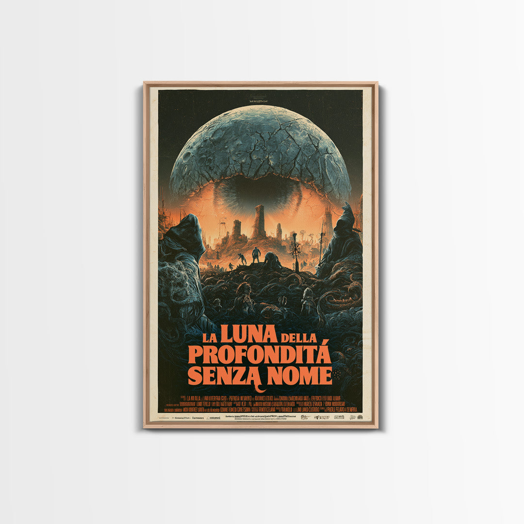 The Moon Of The Nameless Deep, Italian Language Horror Movie Poster, 1970s Horror Art, Gothic Cinema Wall Art, Framed Canvas Print