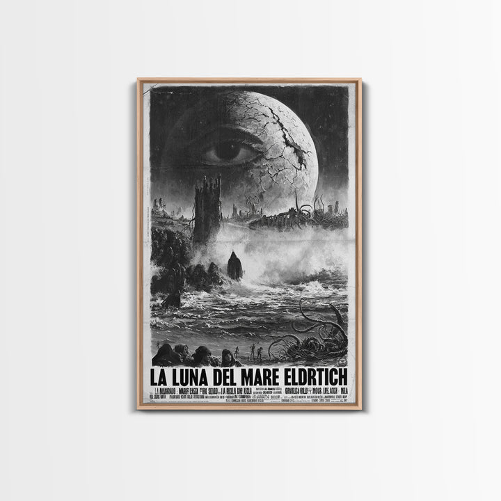 The Moon Of The Eldritch Sea, Italian Language Horror Movie Poster, 1970s Horror Art, Gothic Cinema Wall Art, Framed Canvas Print