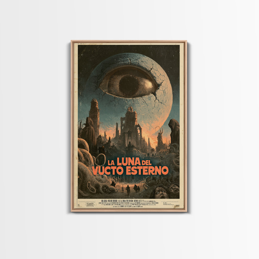 The Moon Of The Outer Void, Italian Language Horror Movie Poster, 1970s Horror Art, Gothic Cinema Wall Art, Framed Canvas Print