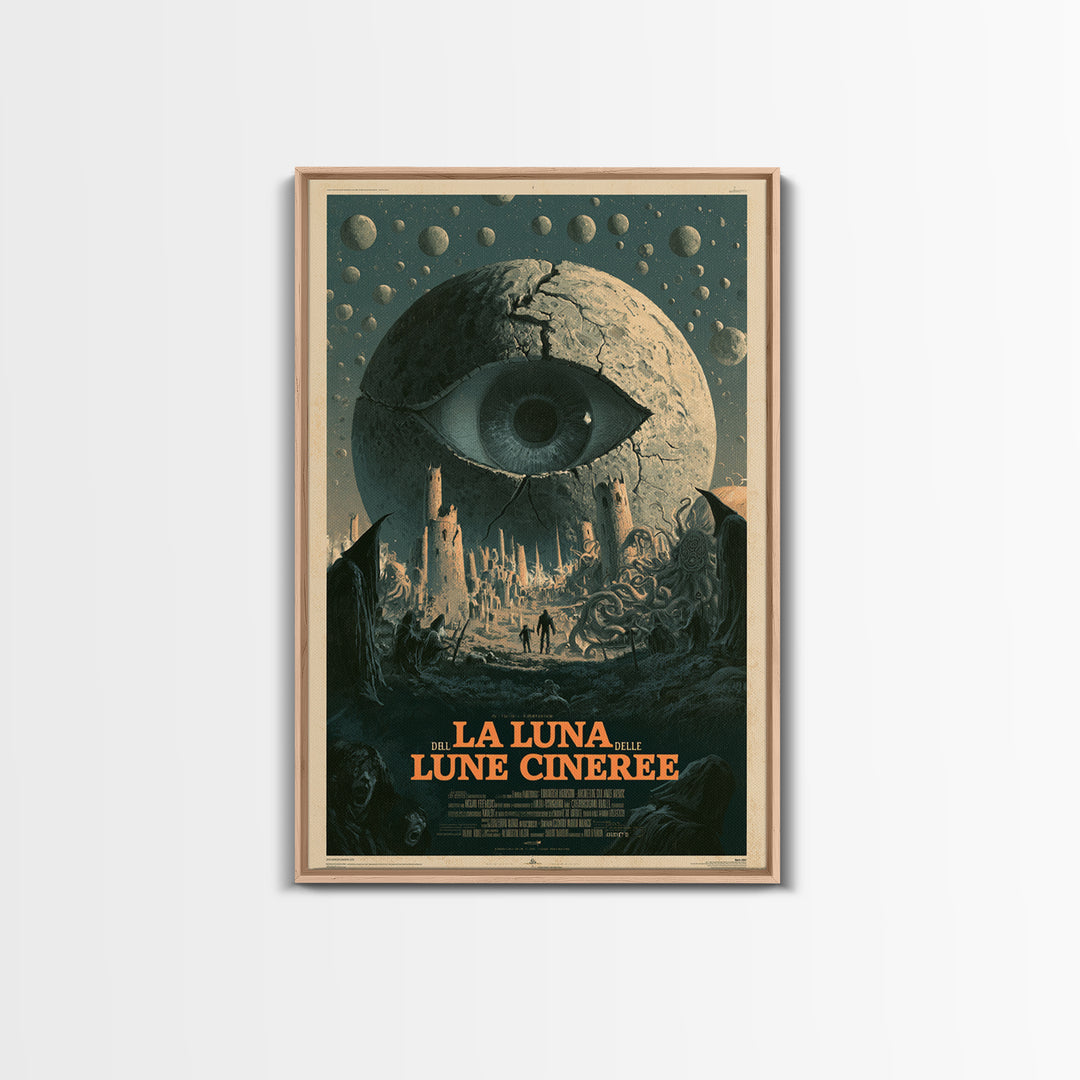 The Moon Of Ashen Moons, Italian Language Horror Movie Poster, 1970s Horror Art, Gothic Cinema Wall Art, Framed Canvas Print