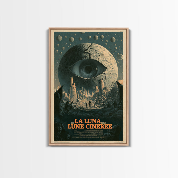 The Moon Of Ashen Moons, Italian Language Horror Movie Poster, 1970s Horror Art, Gothic Cinema Wall Art, Framed Canvas Print