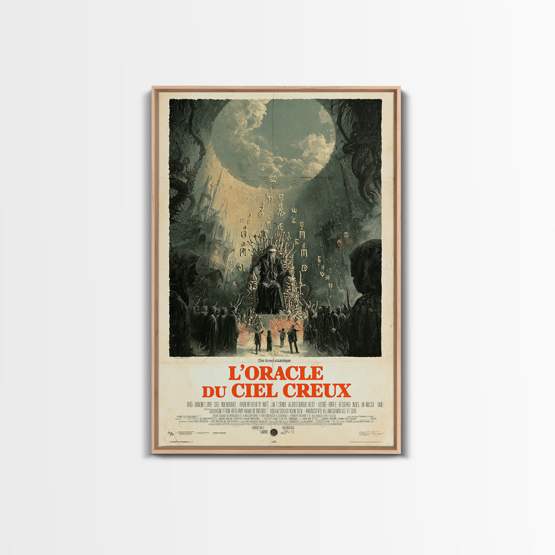 The Oracle Of The Hollow Sky, French Language Horror Movie Poster, 1960s Horror Art, Cult Horror Poster, Framed Canvas Print