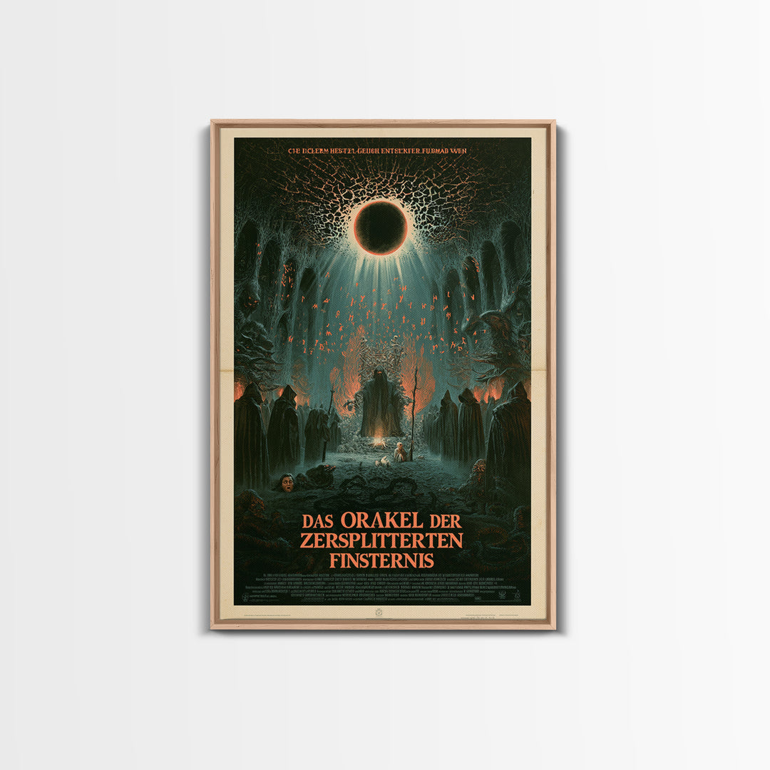 The Oracle Of The Shattered Eclipse, German Language Horror Movie Poster, 1960s Horror Art, Eldritch Cinema Wall Art, Framed Canvas Print