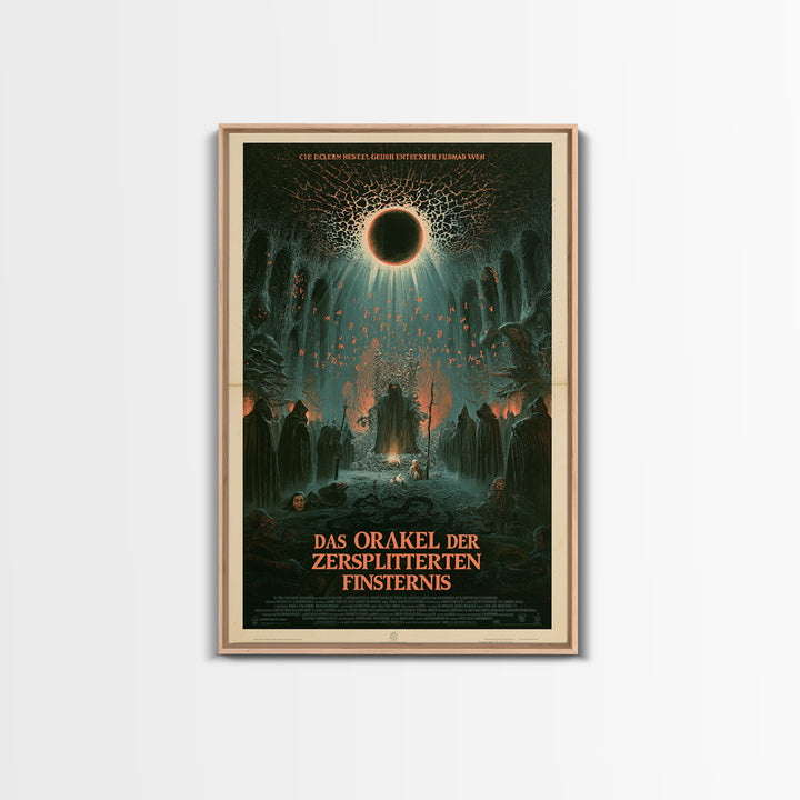 The Oracle Of The Shattered Eclipse, German Language Horror Movie Poster, 1960s Horror Art, Eldritch Cinema Wall Art, Framed Canvas Print