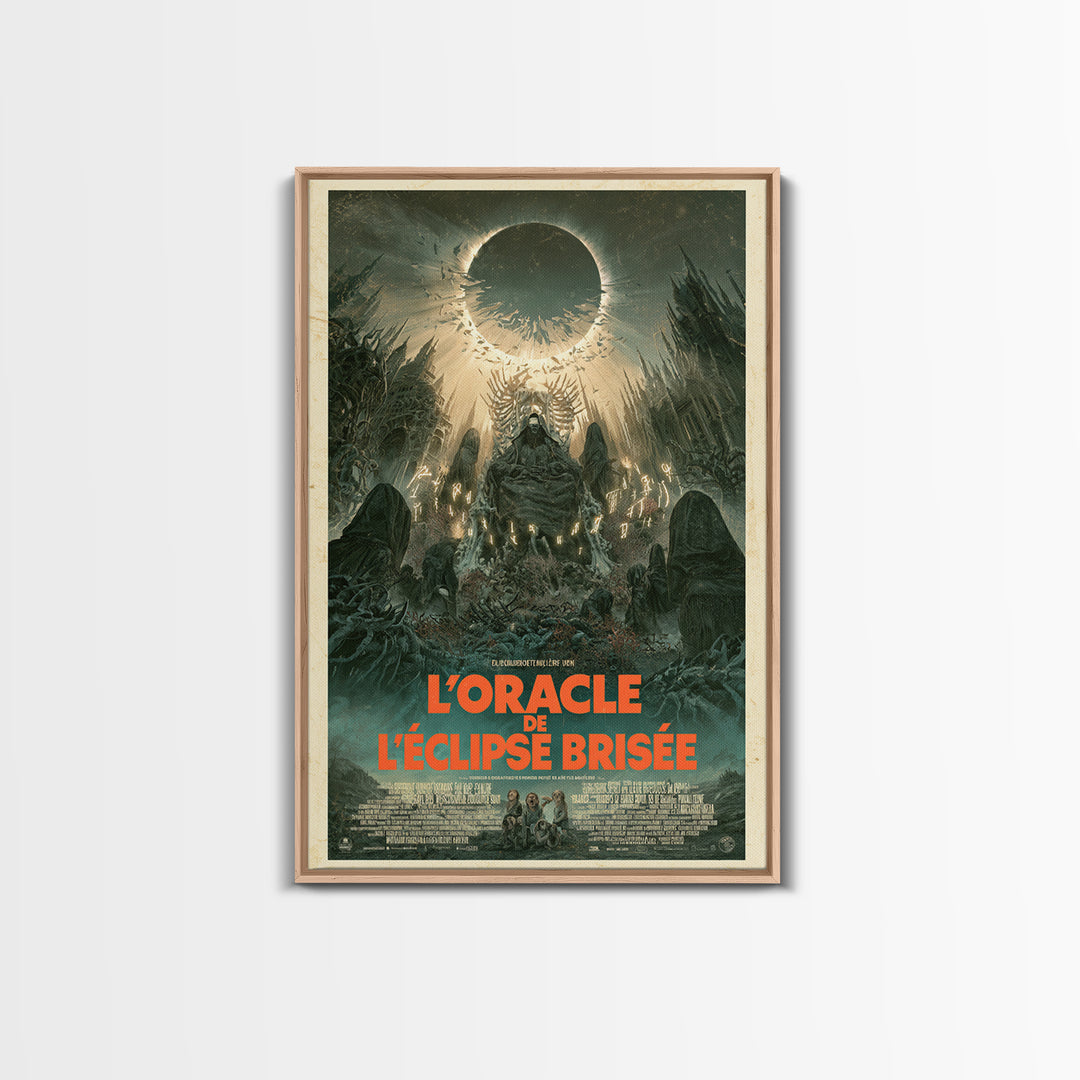 The Oracle Of The Shattered Eclipse, French Language Horror Movie Poster, 1960s Horror Art, Gothic Cinema Wall Art, Framed Canvas Print
