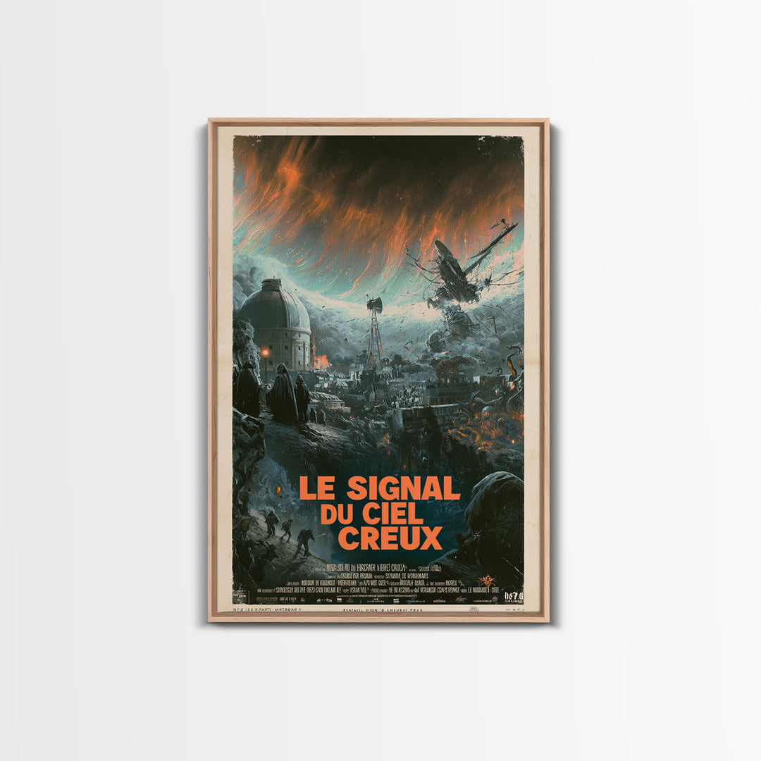 The Signal Of The Hollow Sky, French Language Horror Movie Poster, 1960s Horror Art, Lovecraftian Horror Poster, Framed Canvas Print